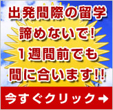 出発間際の留学あきらめないで！1週間まえでも間に合います！！